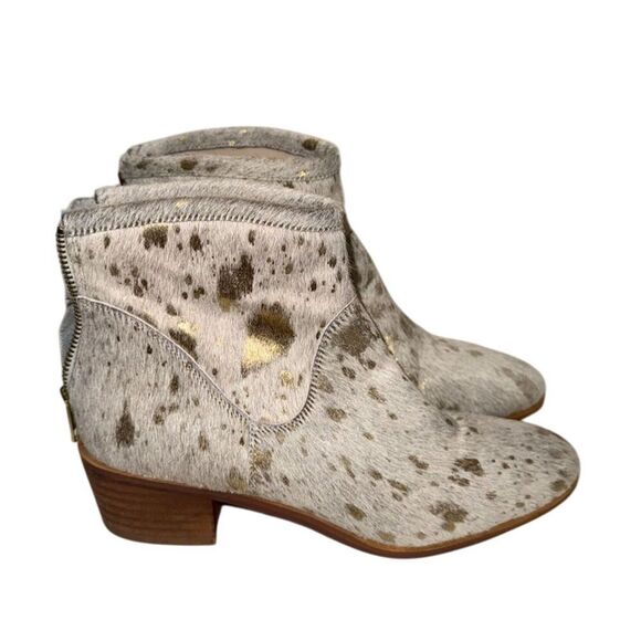 Coconuts Multicolor cow Calf Hair Ankle Booties Size 7.5 - Picture 6 of 6